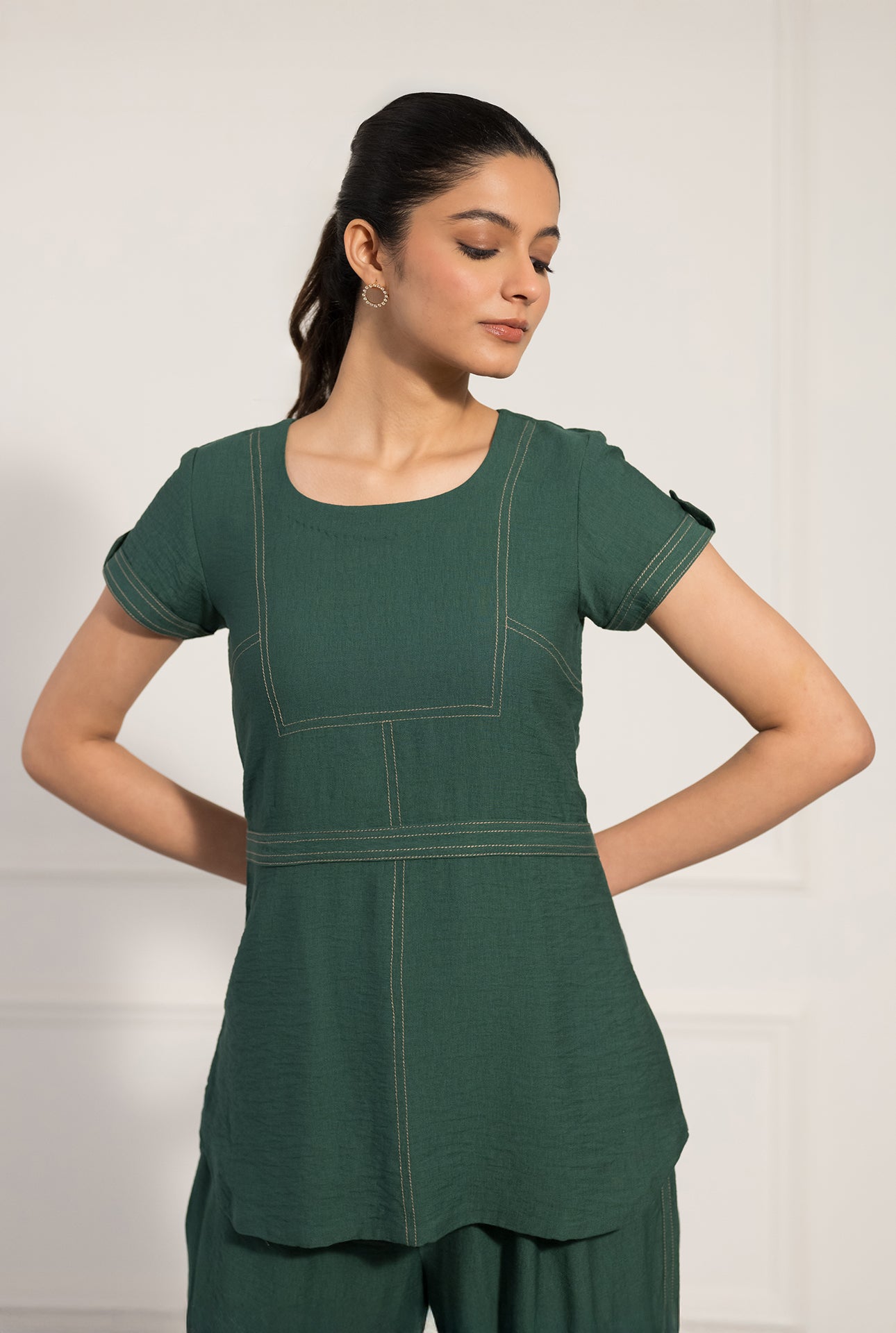 Emerald Green Panelled Co-ord Set