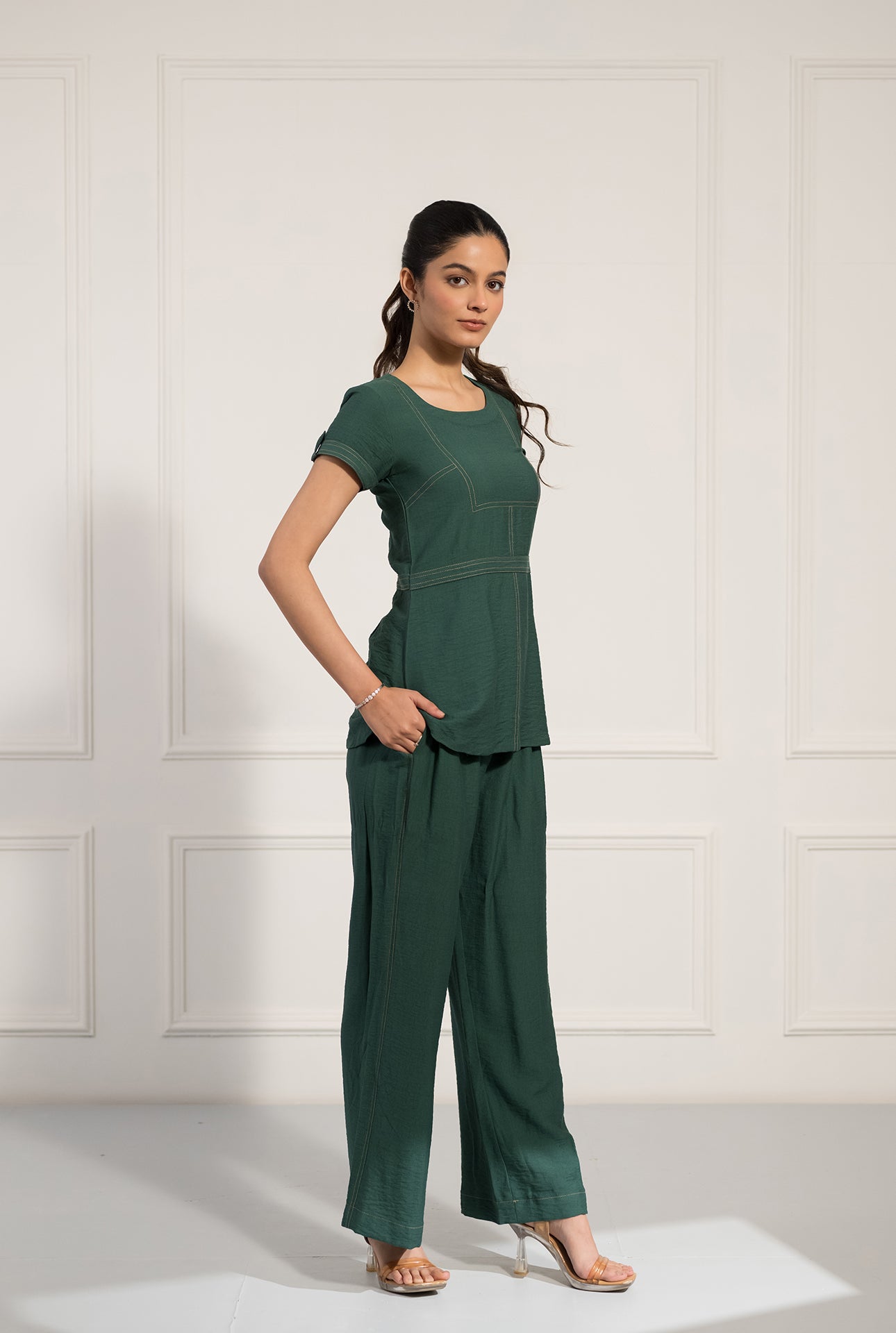 Emerald Green Panelled Co-ord Set