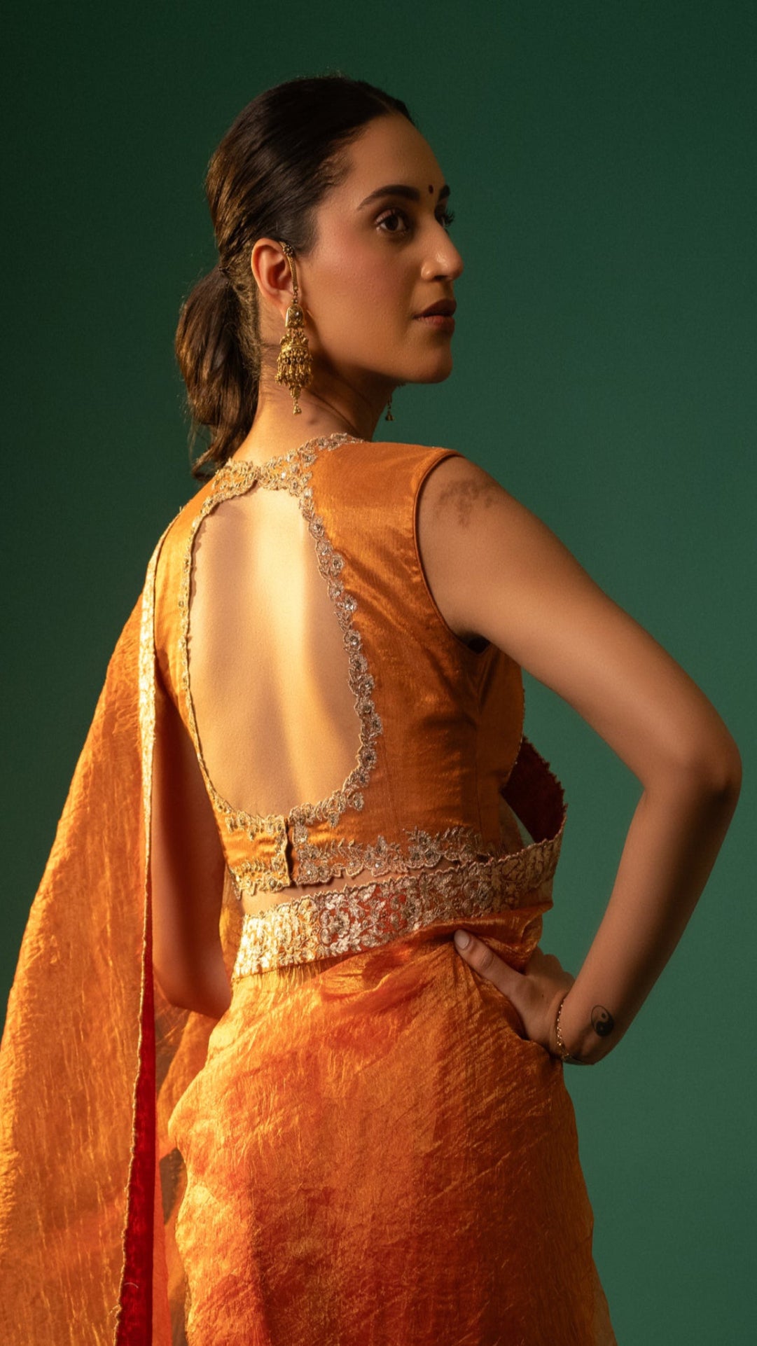 Amber Gold Embroidered Blouse