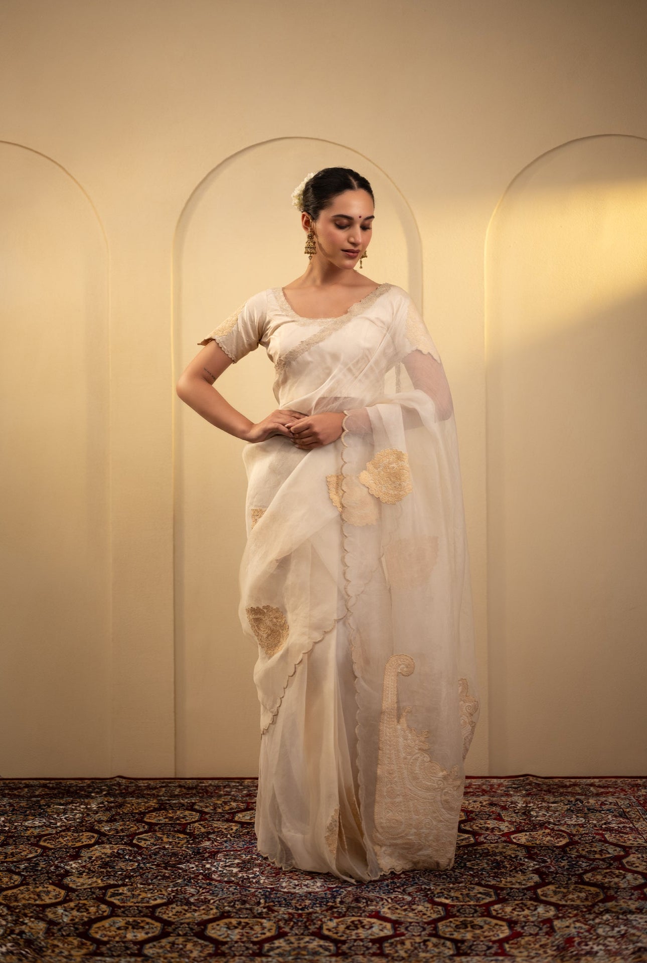 Aari Work Organza Saree
