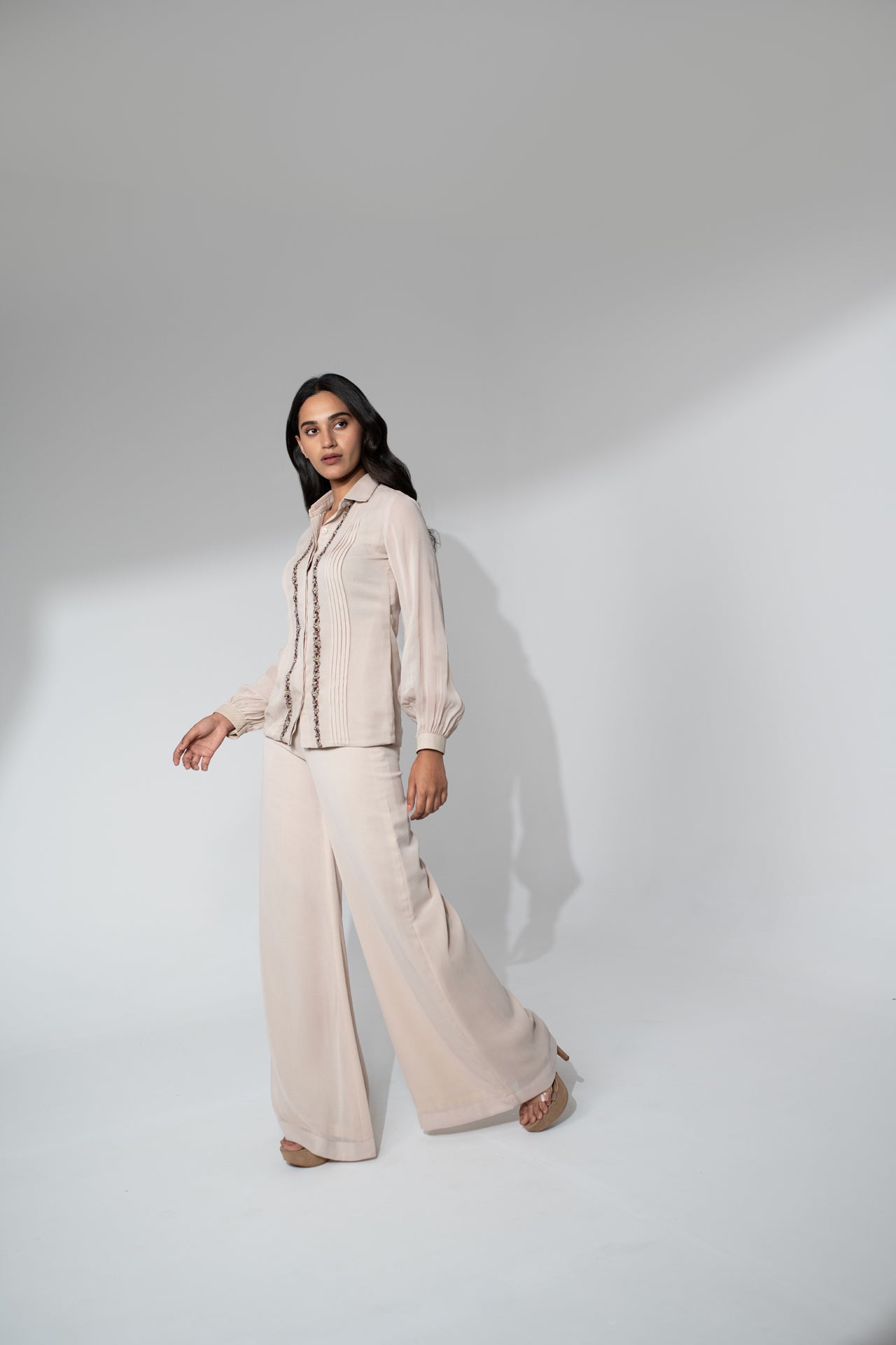 Georgette Co-Ord Set with Thread Work Shirt
