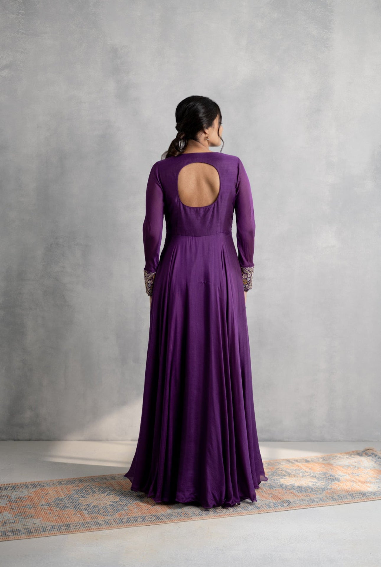 Hand & Machine Embroidered Cotton Silk Gown