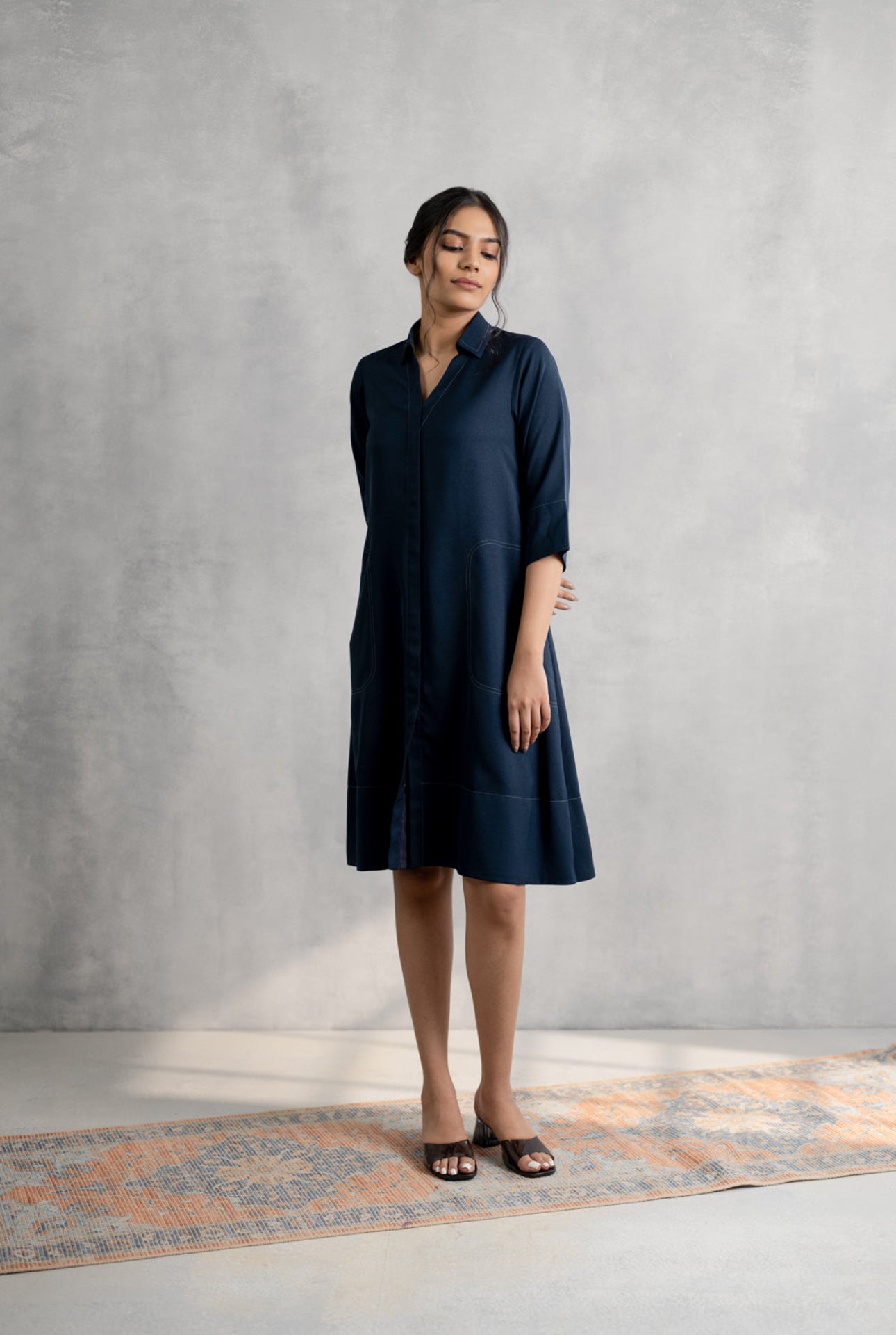 Midnight Navy Everyday Shirt Dress