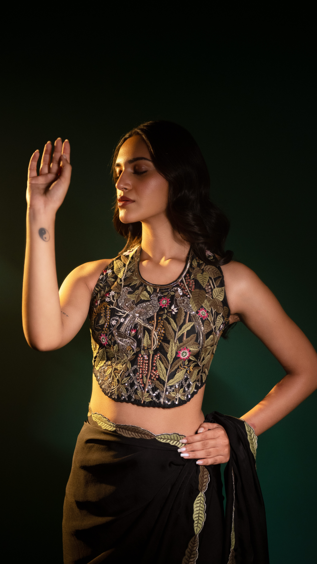 Midnight Enchantment Embroidered Blouse
