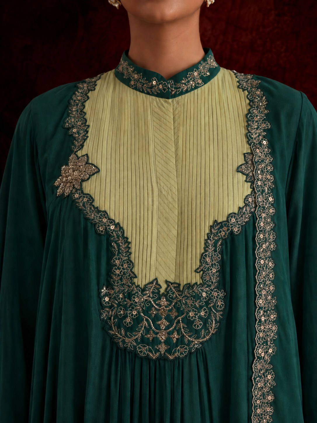 Emerald Noor Muslin Silk Suit Set