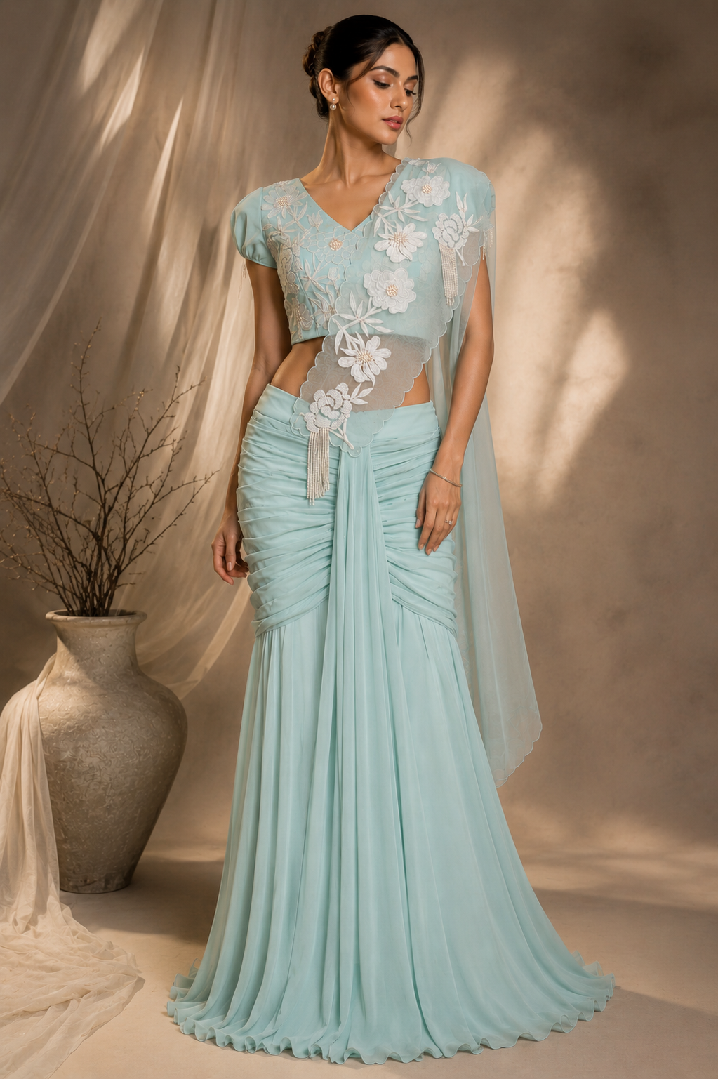 Pearl Bloom Drape Silhouette