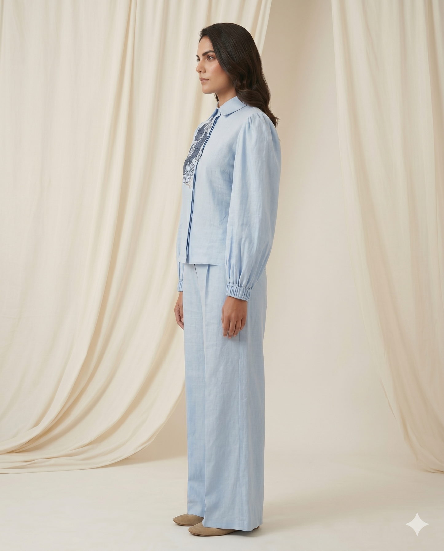 Neelaya Appliqué Linen Co-ord Set