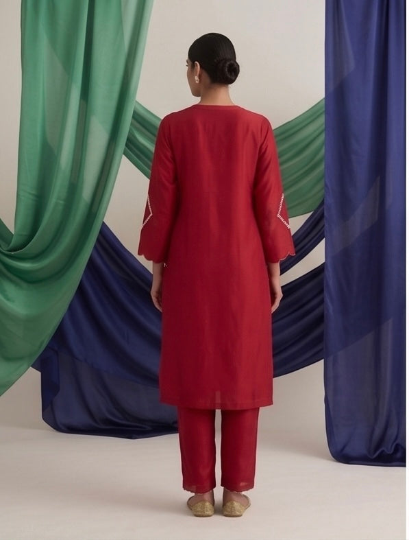 Gulnaar Pearl Embroidered Kurta Set