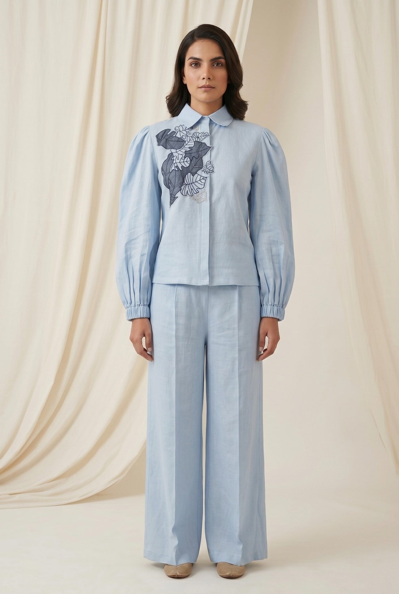 Neelaya Appliqué Linen Co-ord Set