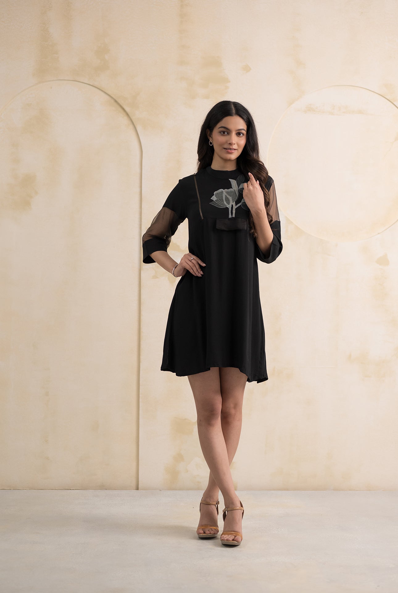 Midnight Bloom Black Dress