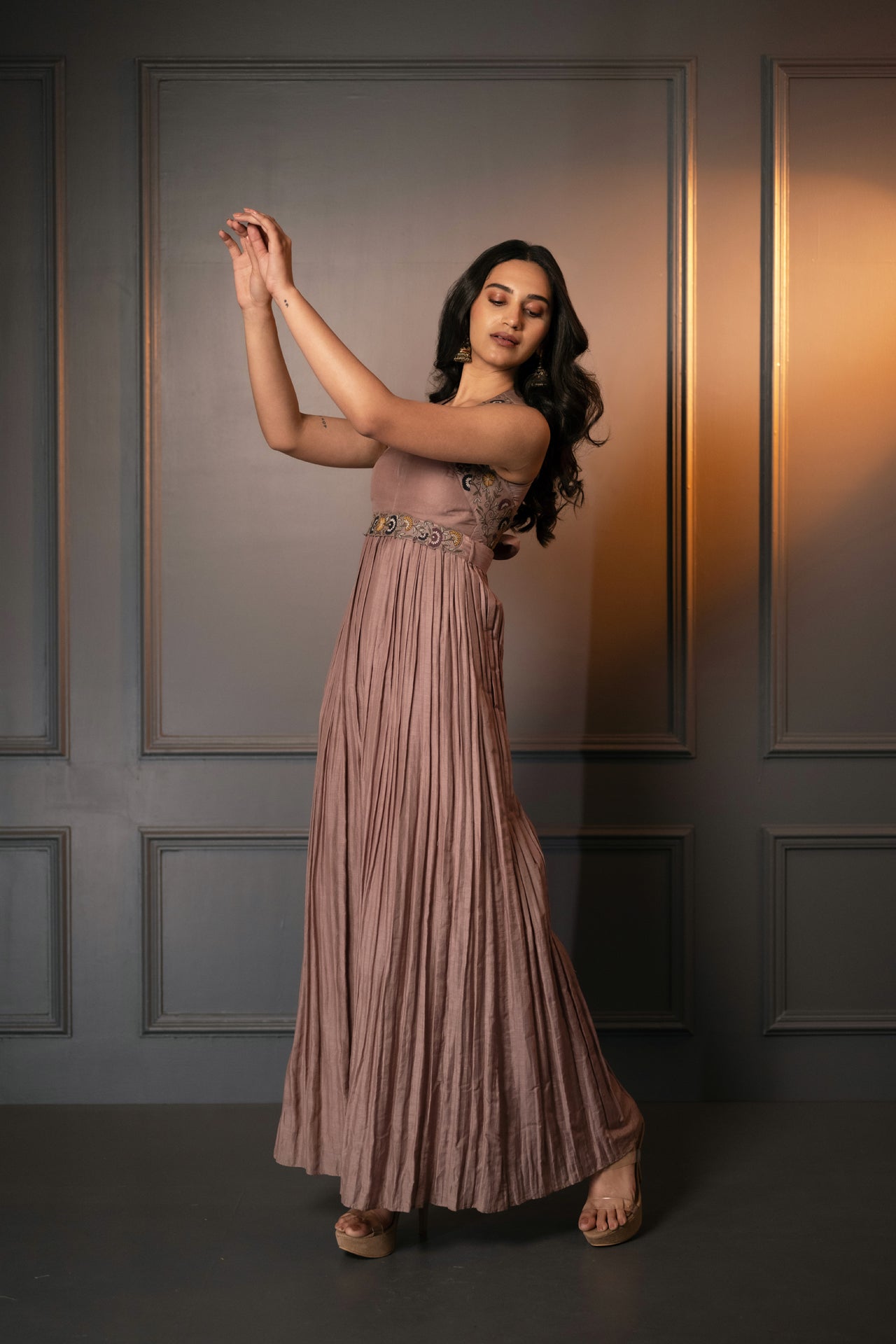 Cotton Silk Embroidered Jumpsuit