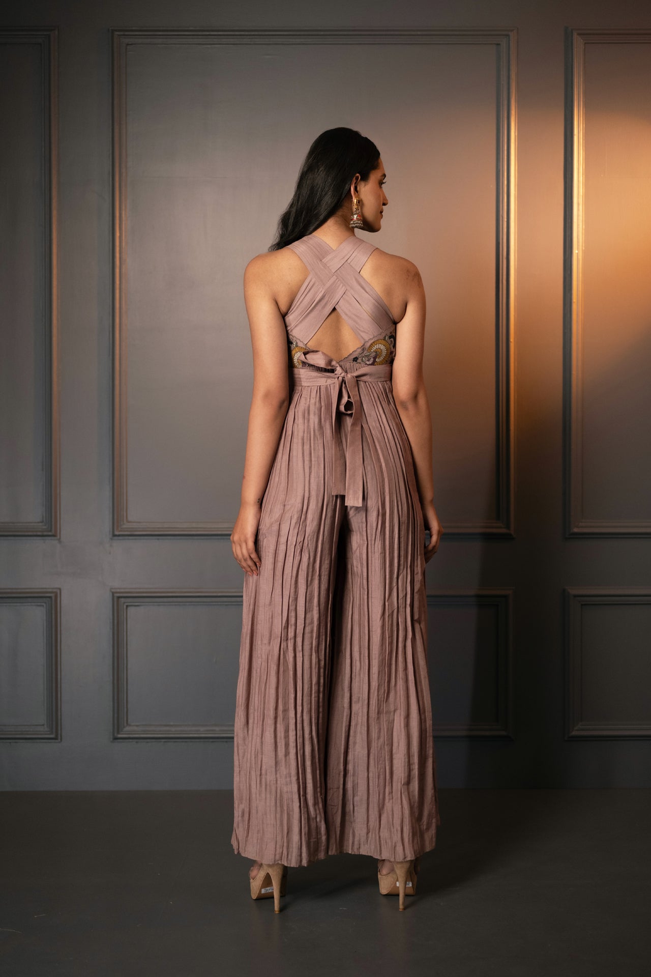 Cotton Silk Embroidered Jumpsuit