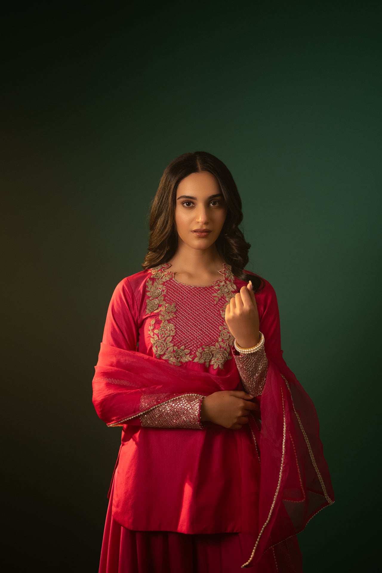 Hand Embroidered Sharara Suit set