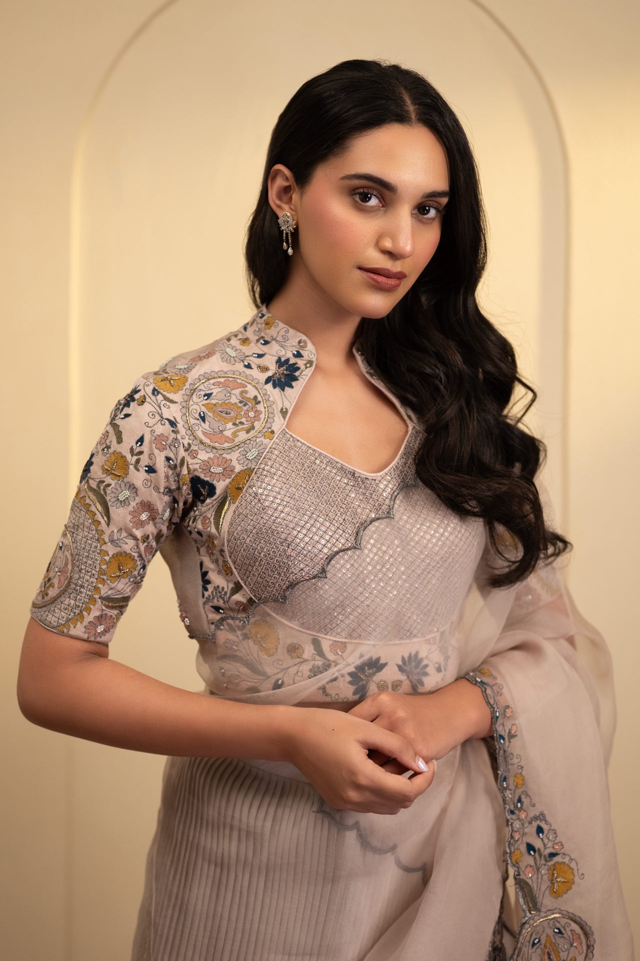 Silk Lehenga with Embroidered Blouse & Dupatta