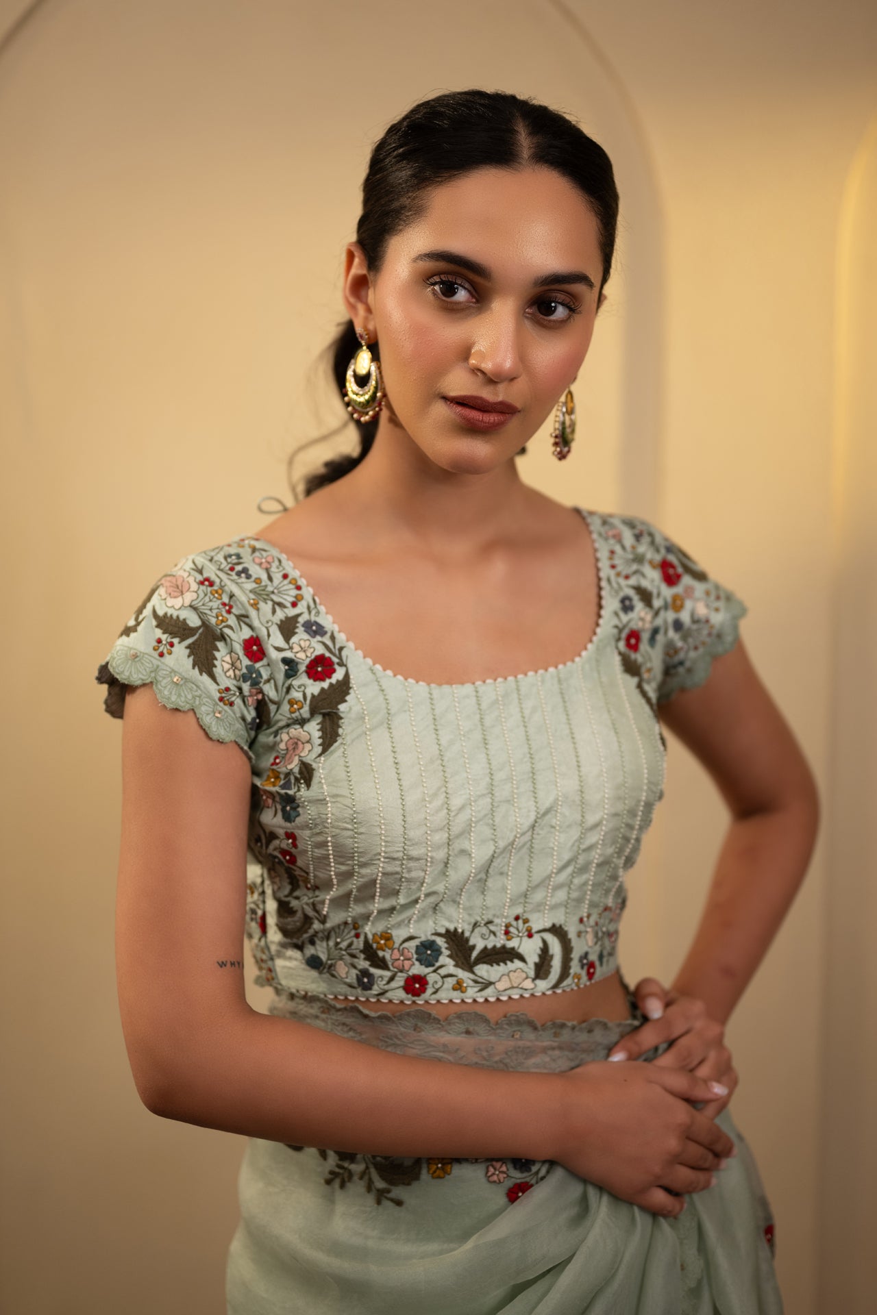 Embroidered Organza Saree