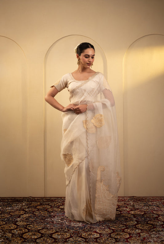 Aari Work Organza Saree