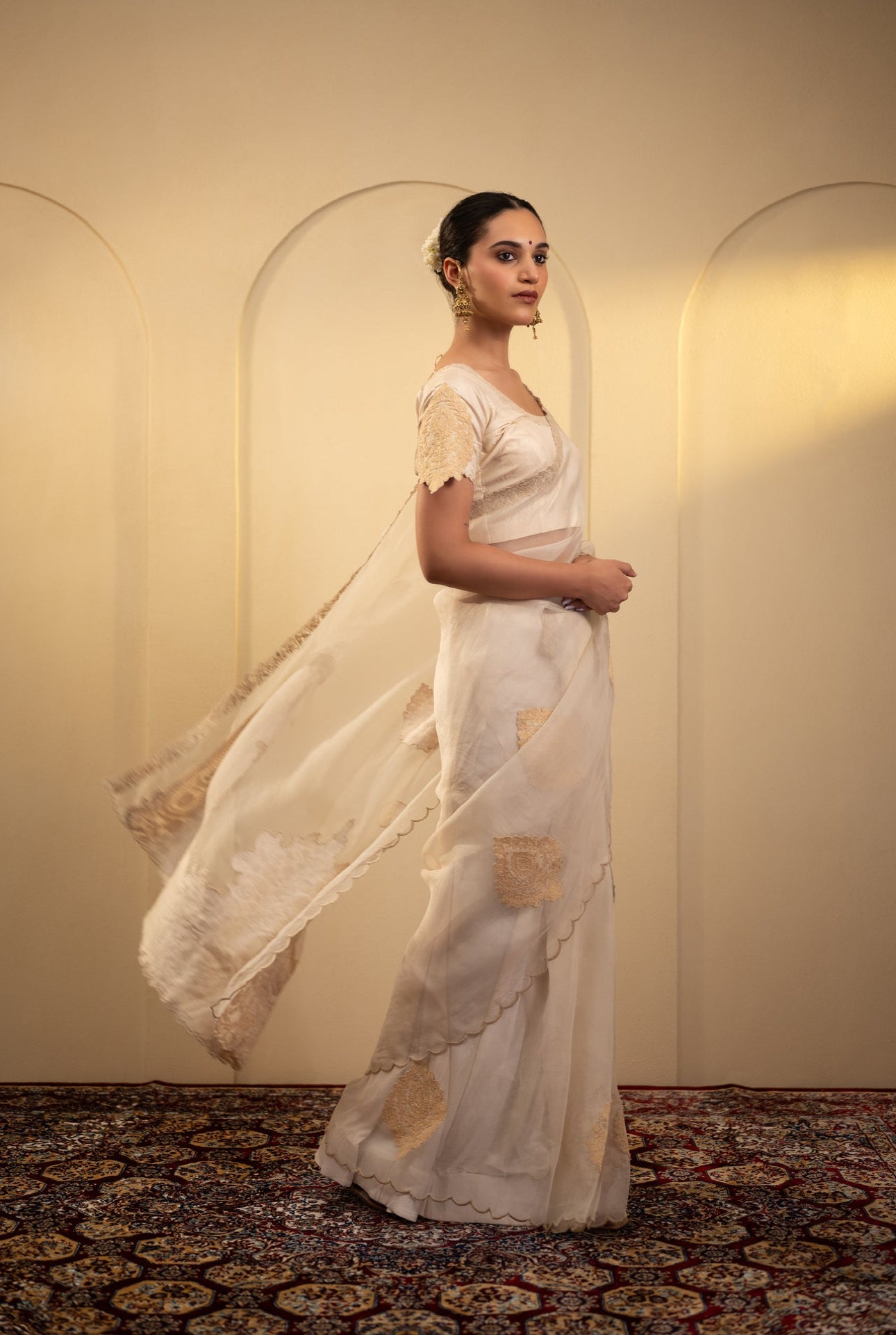 Aari Work Organza Saree