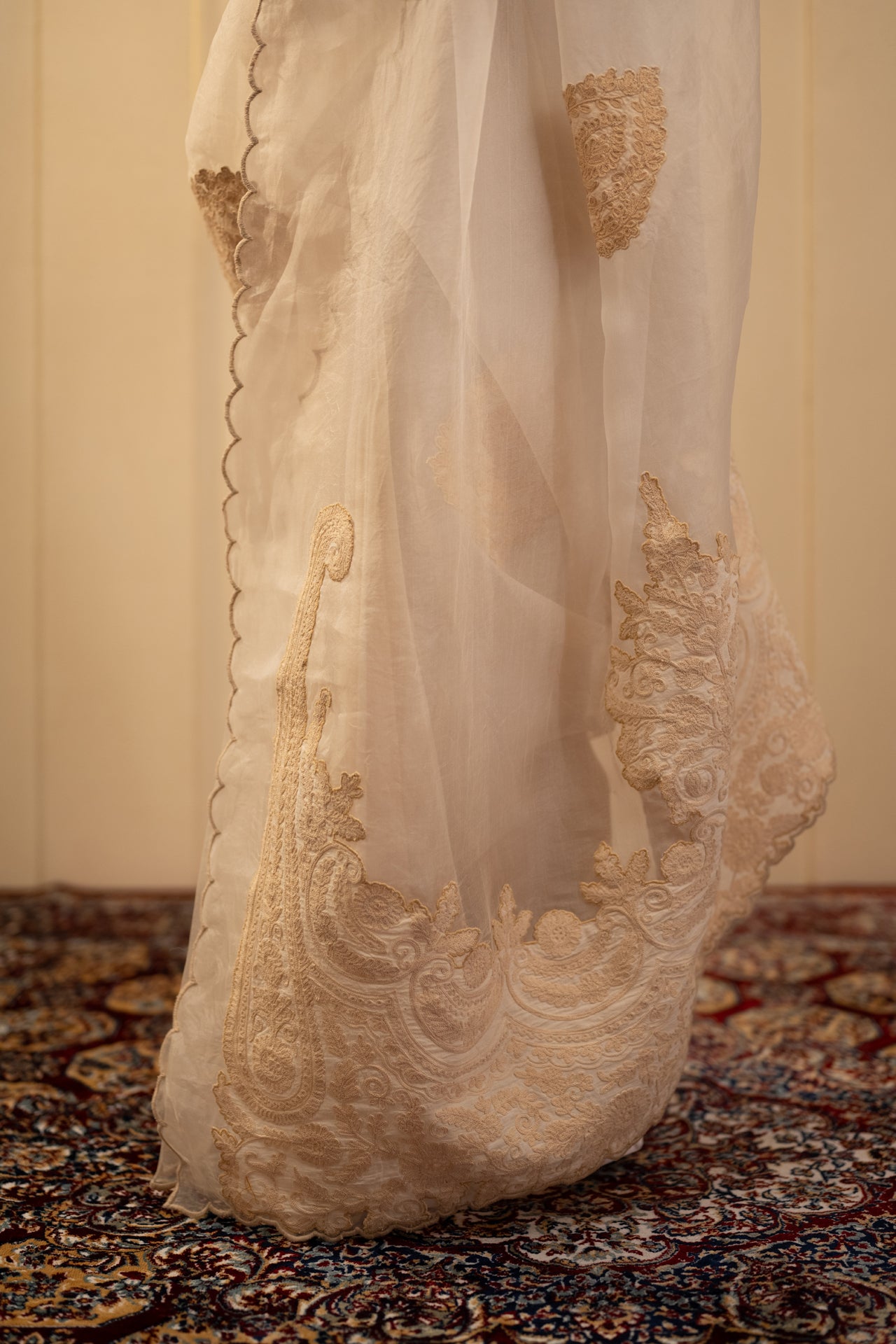 Aari Work Organza Saree