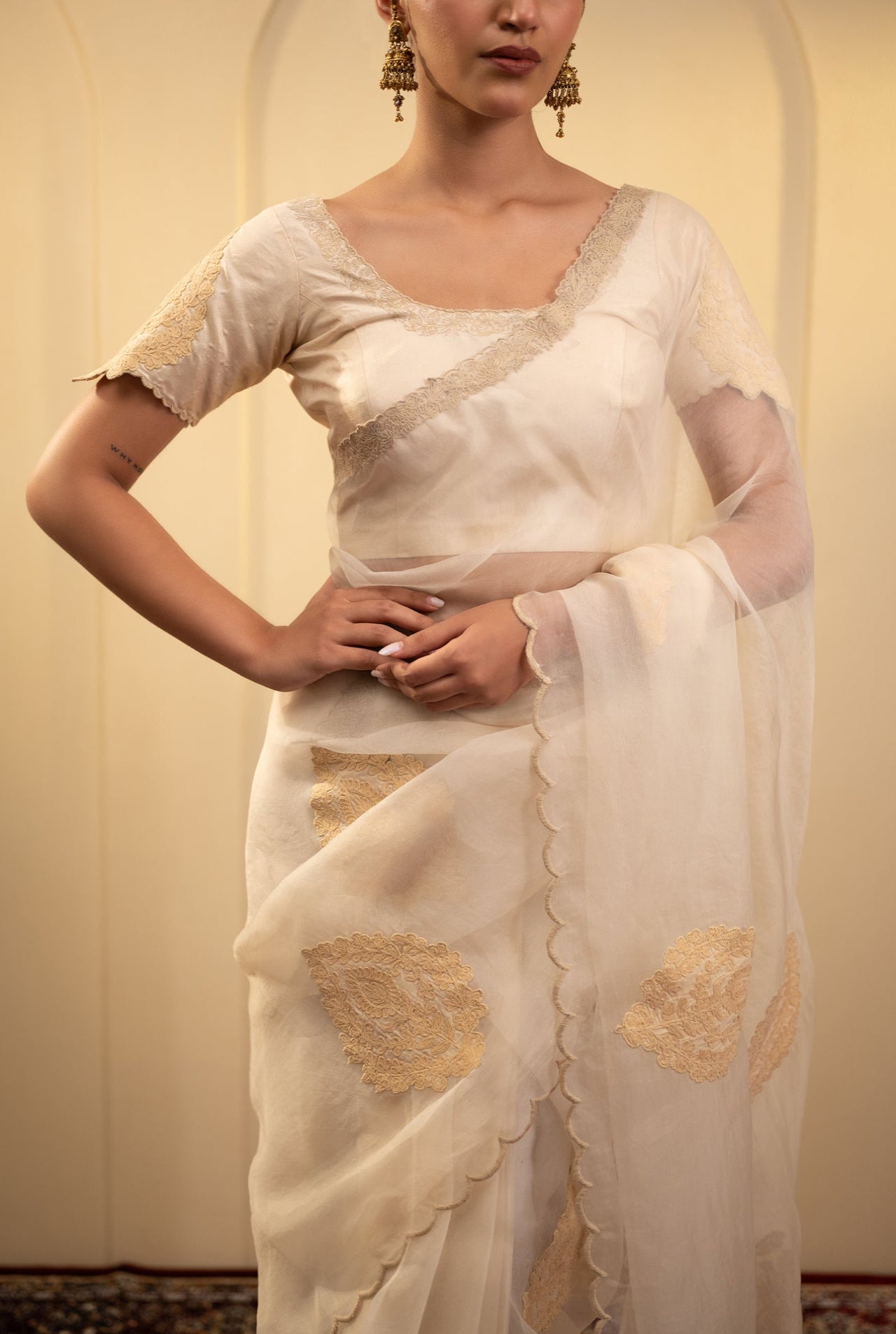 Aari Work Organza Saree