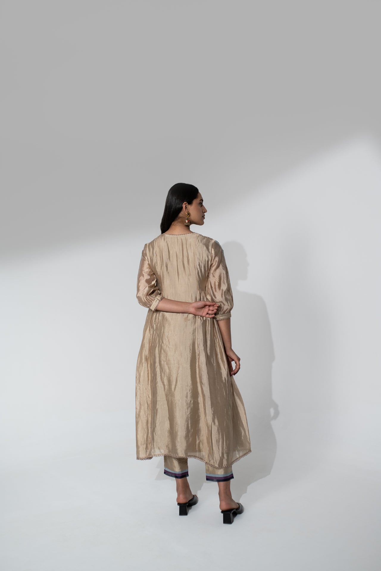 Suit with Applique Work & Organza Dupatta