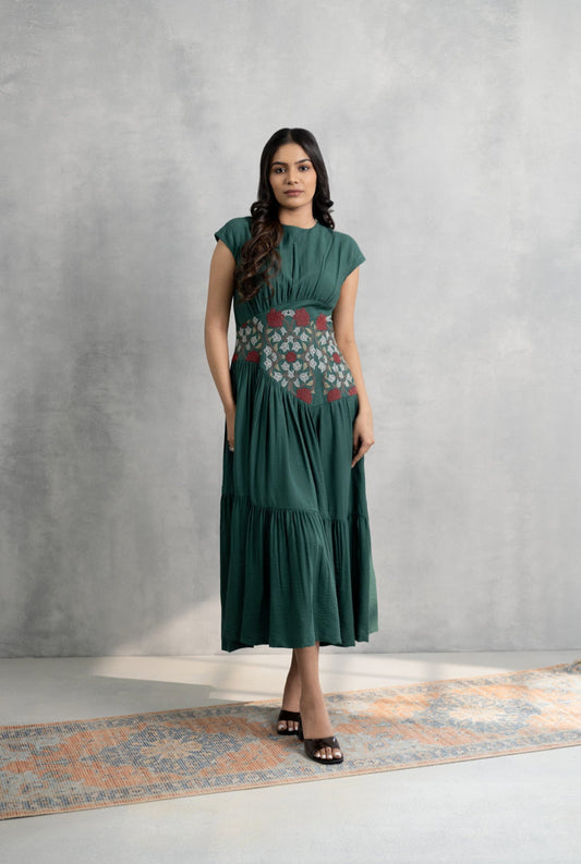 Forest Bloom Midi Dress