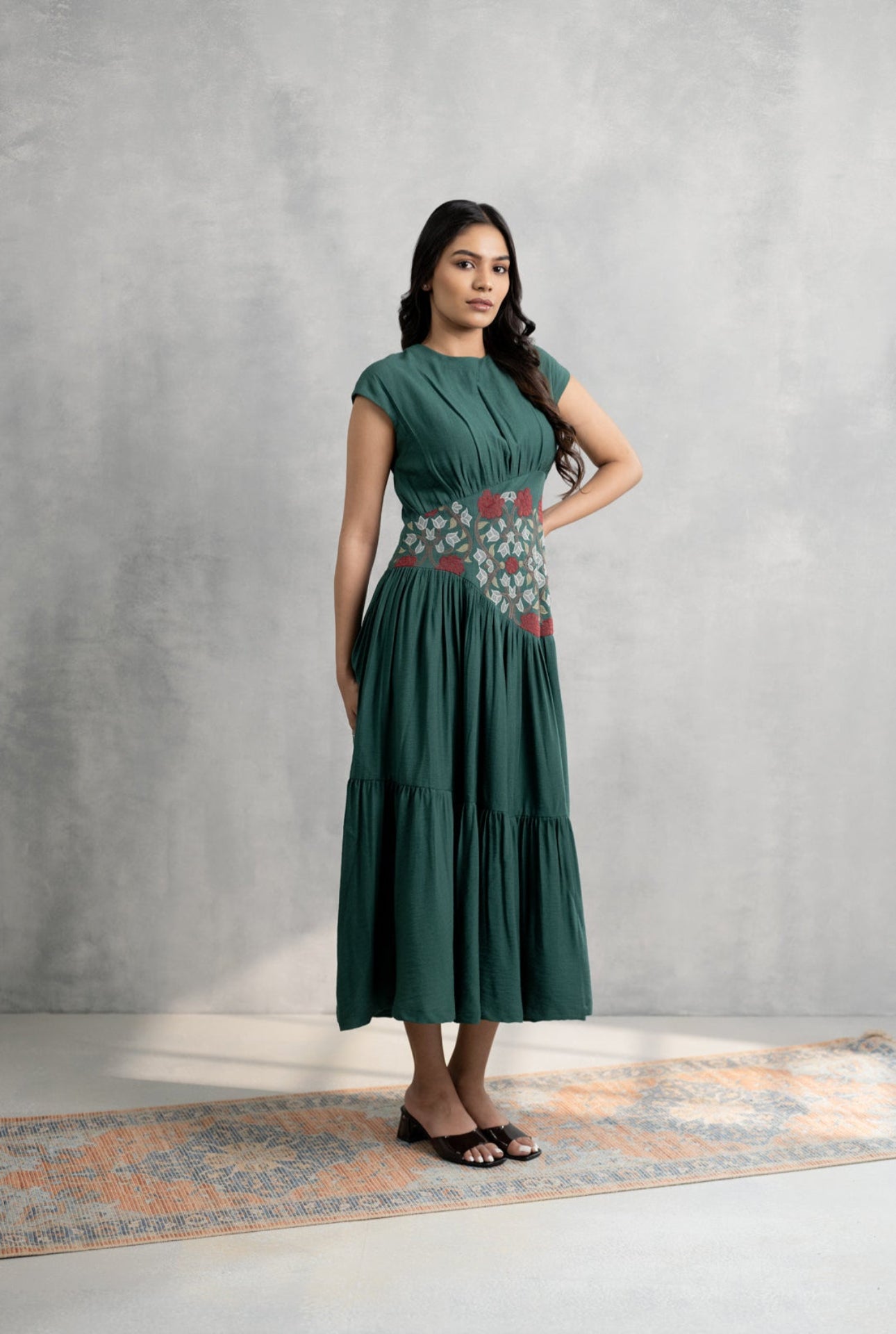 Forest Bloom Midi Dress