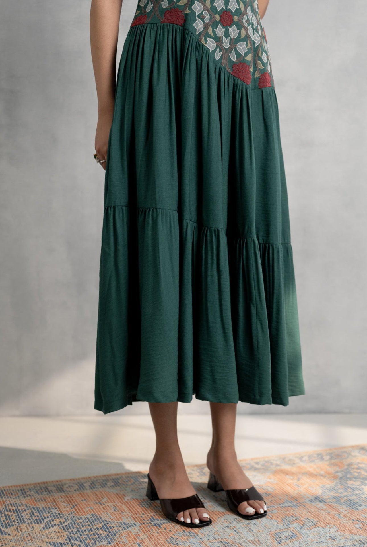Forest Bloom Midi Dress