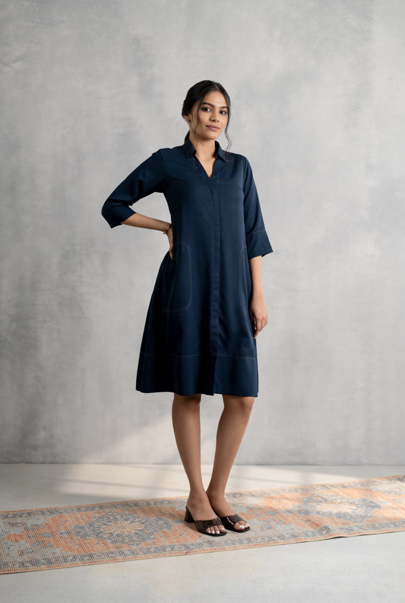 Midnight Navy Everyday Shirt Dress