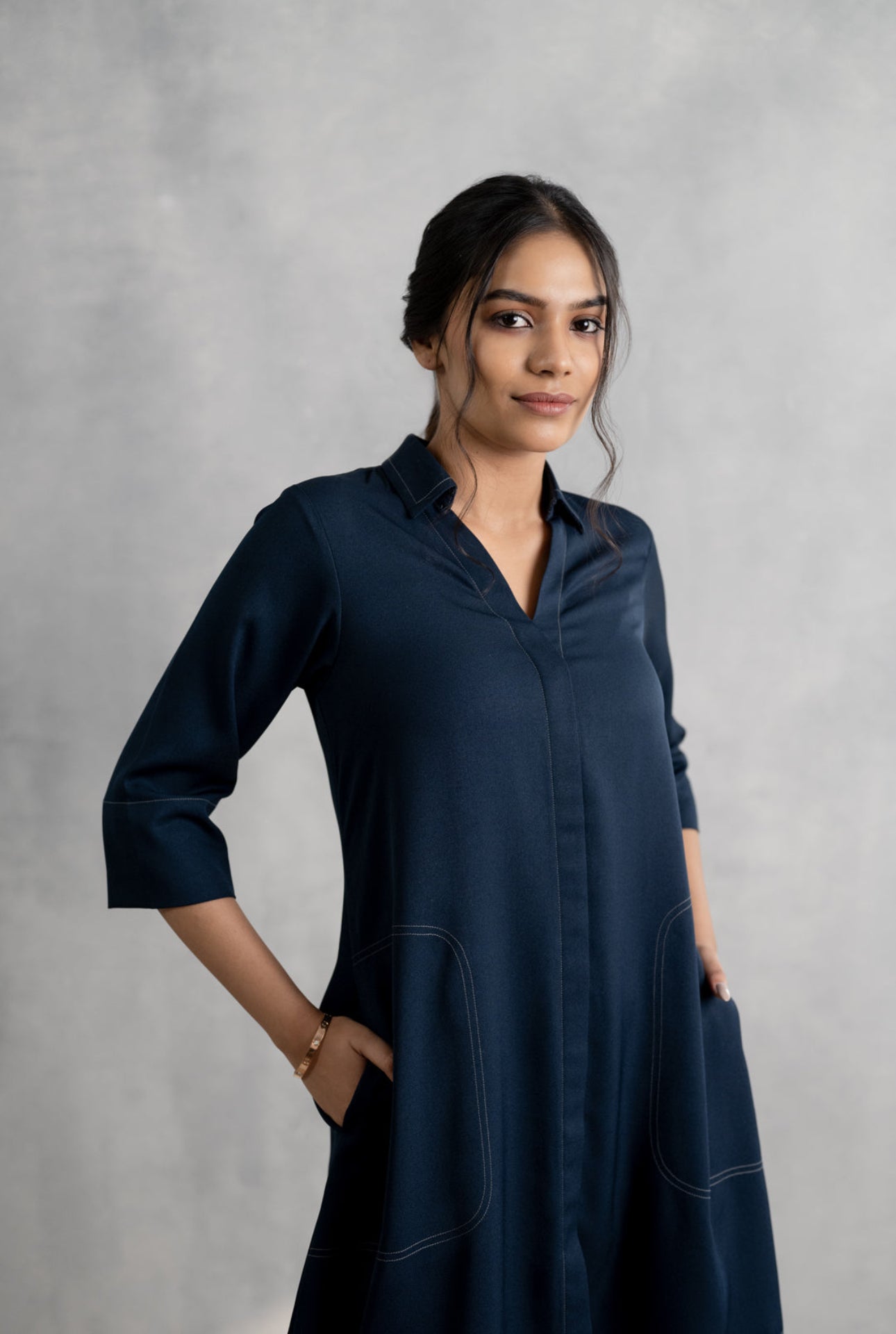 Midnight Navy Everyday Shirt Dress