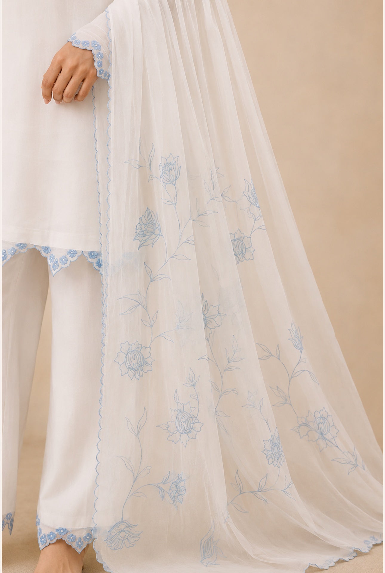 Blue Blossom Handcrafted Suit Set