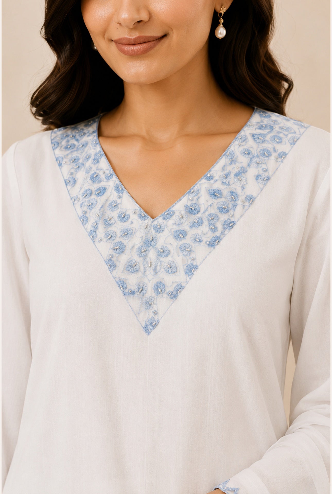 Blue Blossom Handcrafted Suit Set